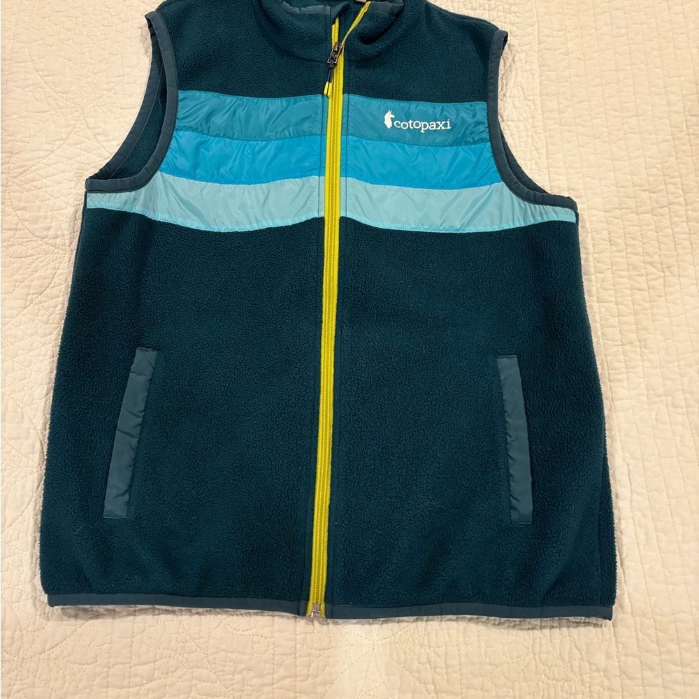 Cotopaxi Teal and Yellow Fleece Vest